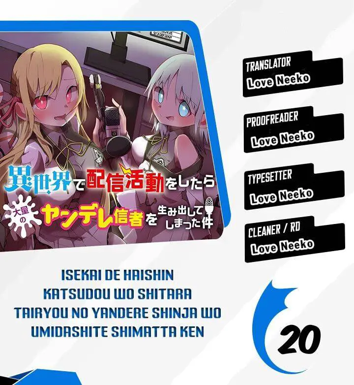 Isekai De Haishin Katsudou Wo Shitara Tairyou No Yandere Shinja Wo Umidashite Shimatta Ken Nettruyen ZZZ Chương 20 Page 1