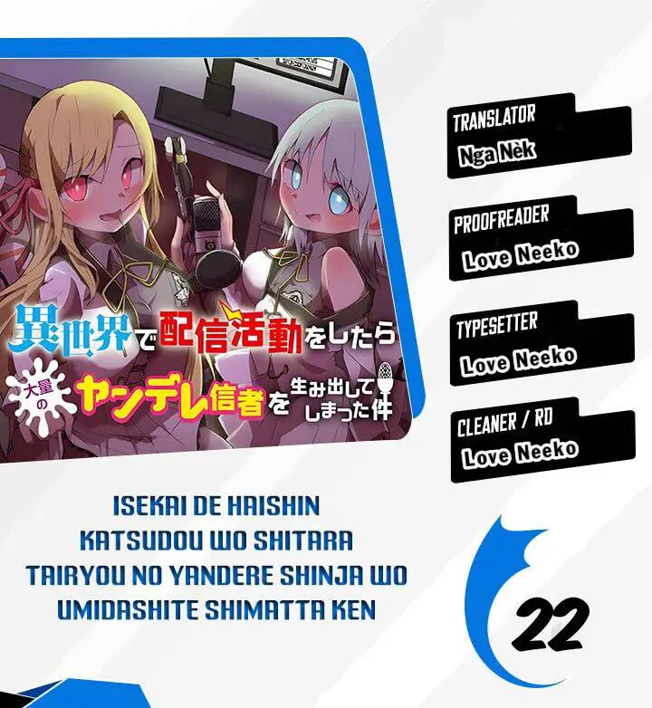 Isekai De Haishin Katsudou Wo Shitara Tairyou No Yandere Shinja Wo Umidashite Shimatta Ken Nettruyen ZZZ Chương 22 Page 1