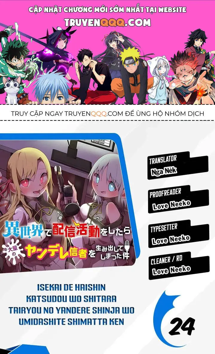 Isekai De Haishin Katsudou Wo Shitara Tairyou No Yandere Shinja Wo Umidashite Shimatta Ken Nettruyen ZZZ Chương 24 Page 1